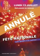 Annulation du feu d'artifice du 13 juillet